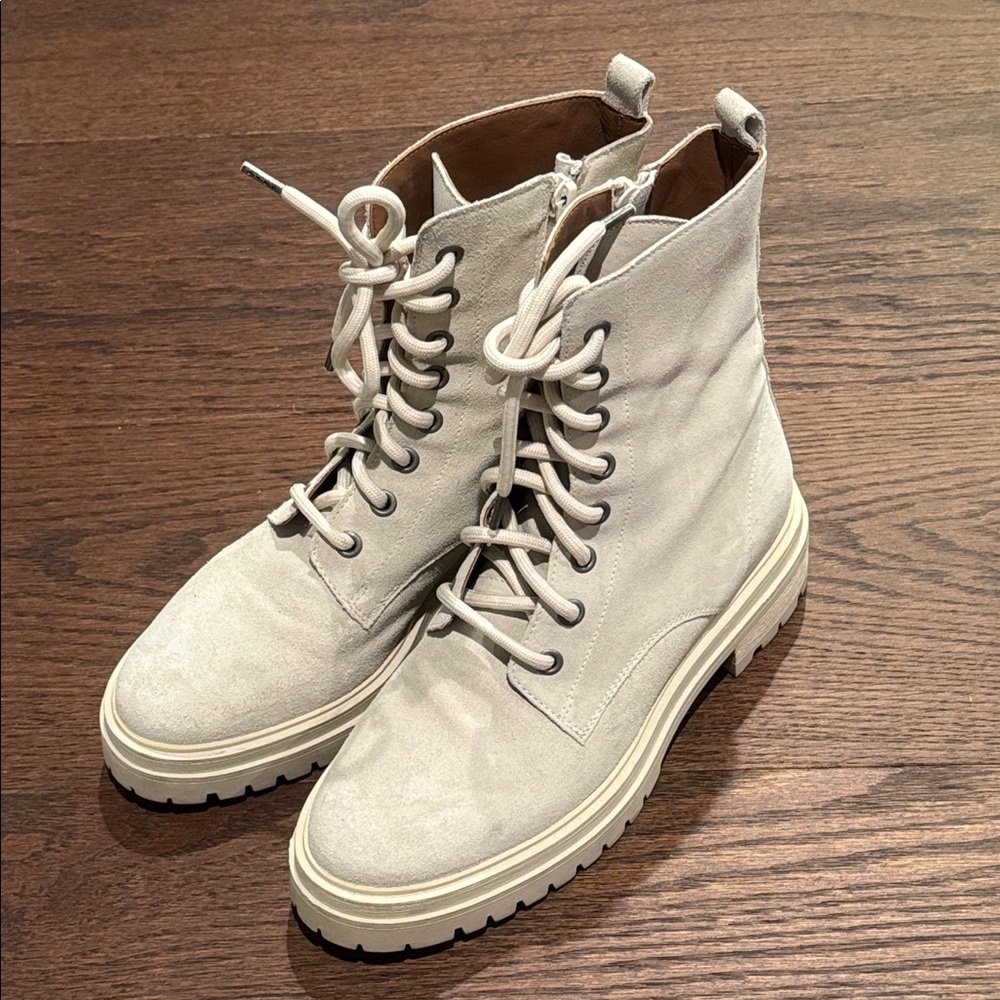ba&sh Women’s Combat Cream Boots Size 36/6